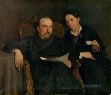the painter jan asselyn Painting - The poet Jan Van Beers and his wife the parents of the artist Jan van Beers